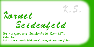 kornel seidenfeld business card
